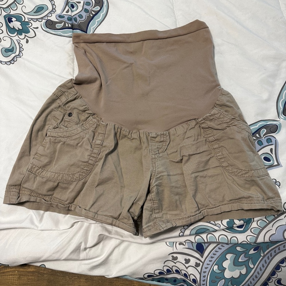 Khaki Maternity Shorts